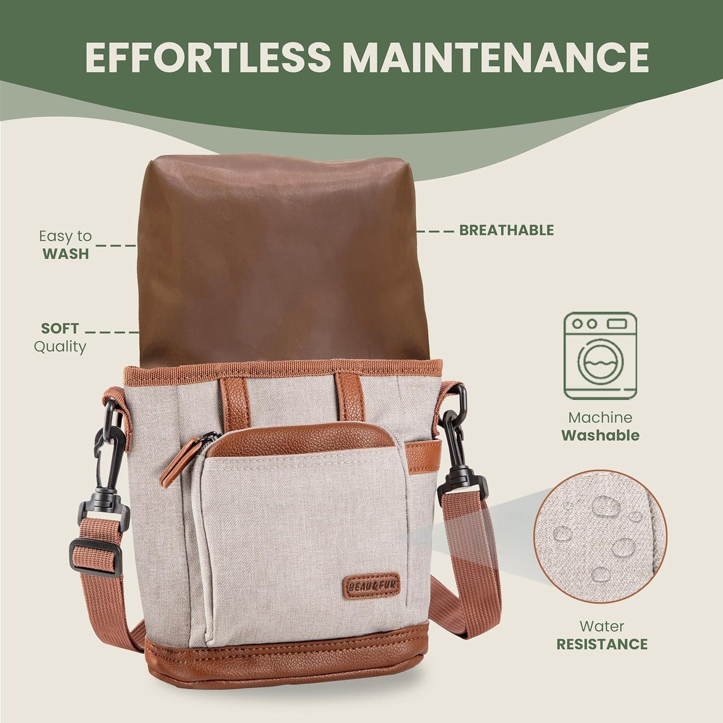 BEAU&FUR Dog Treat Pouch with Clicker for Training - Hands-Free Dog Treat Bag with Magnetic Closure, Built-in Poop Bag Holder Pocket