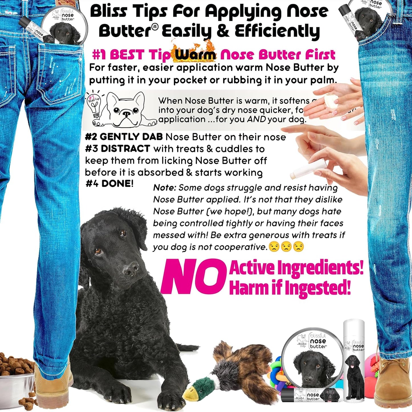 The Blissful Dog Curly-Coat Retriever Unscented Nose Butter, 0.50-Ounce