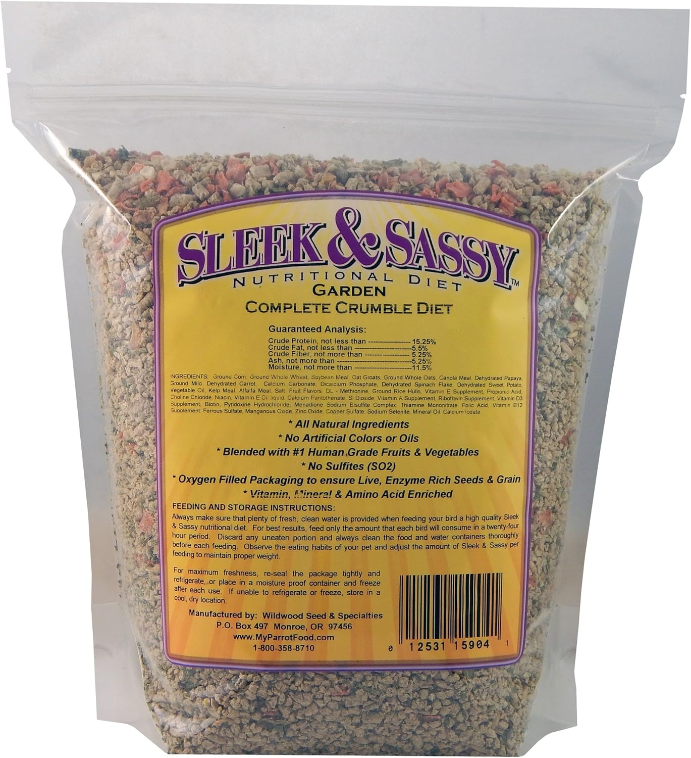 SLEEK & SASSY Garden Complete Crumble Small Bird Food (4 lbs.)