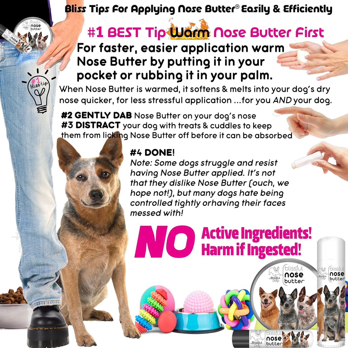 The Blissful Dog Australian Cattle Dog Unscented Nose Butter - Dog Nose Butter, 0.50 Ounce