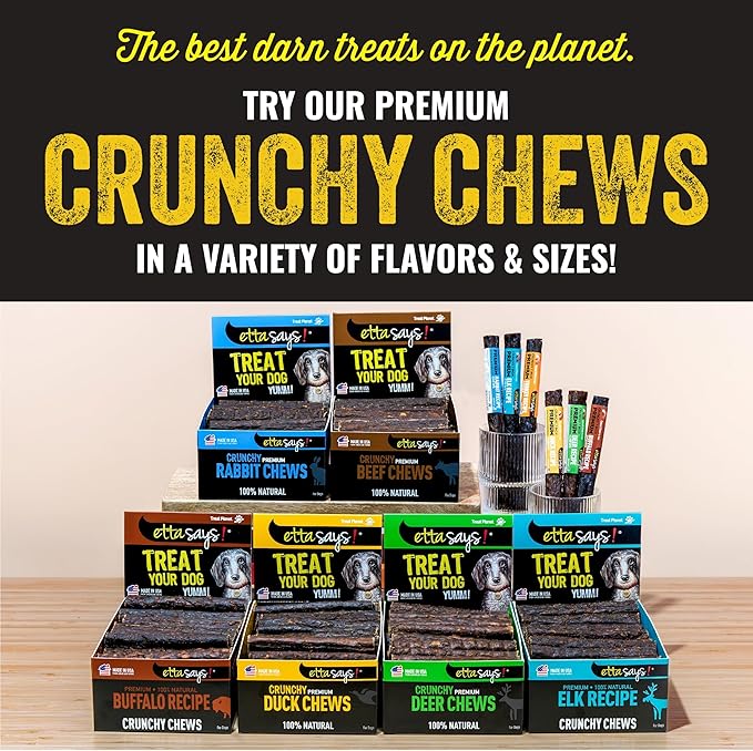 etta says! Premium Crunchy 7" Duck Dog Chews - Grain-Free Dog Treats, Good for Teeth, Easy to Digest - Made in The USA (20 Count Pack of 1)
