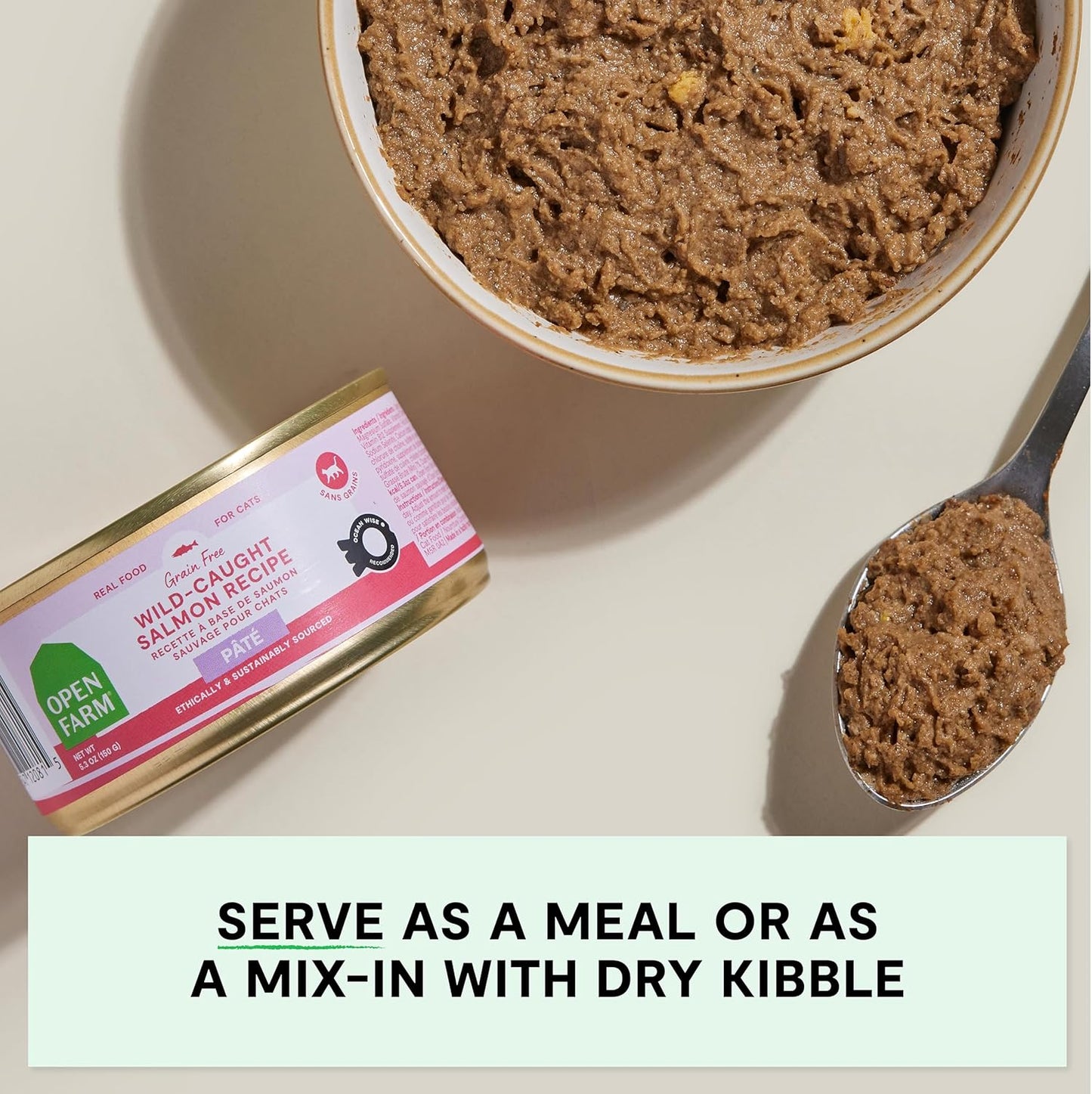 Open Farm Canned Cat Food, Paté for Complete & Balanced Nutrition, Grain-Free and Legume-Free Wet Cat Food, Salmon Recipe, 5.3oz Cans (Case of 12)