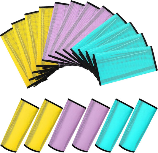 Jexine 12 Fly Boots for Horse Set of 12 Loose Breathable Mesh Horse Fly Sheets Protective Horse Leg Wraps Leggings for Preventing Flies and Mosquitoes Bites (Green, Purple, Yellow)