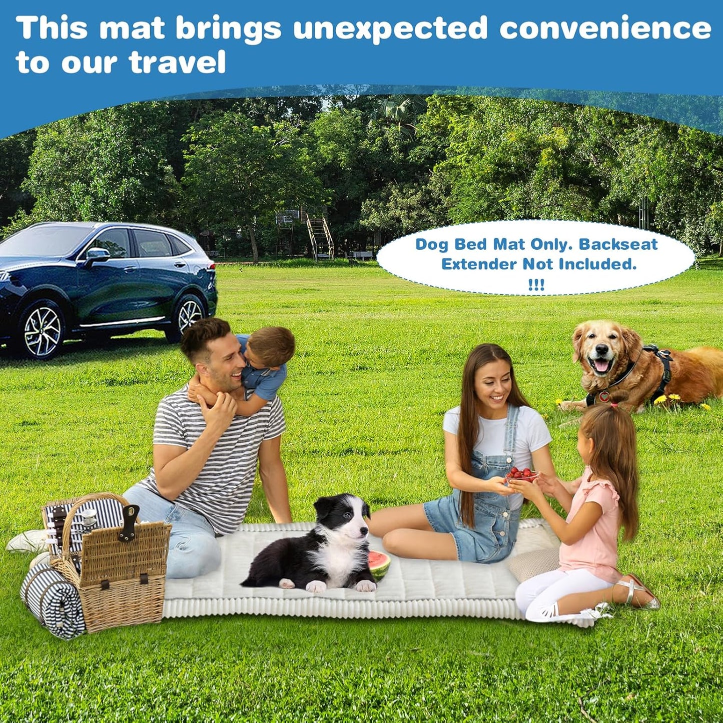 VClife Dog Bed Mat for Car, Anti Slip Pet Bed Travel Pad Comfortable Furry Dog Car Seat Cover for Backseat Extender, Washable Pet Cushion Bed Mat for Indoors & Outdoors (Beige, 59"×27.6")