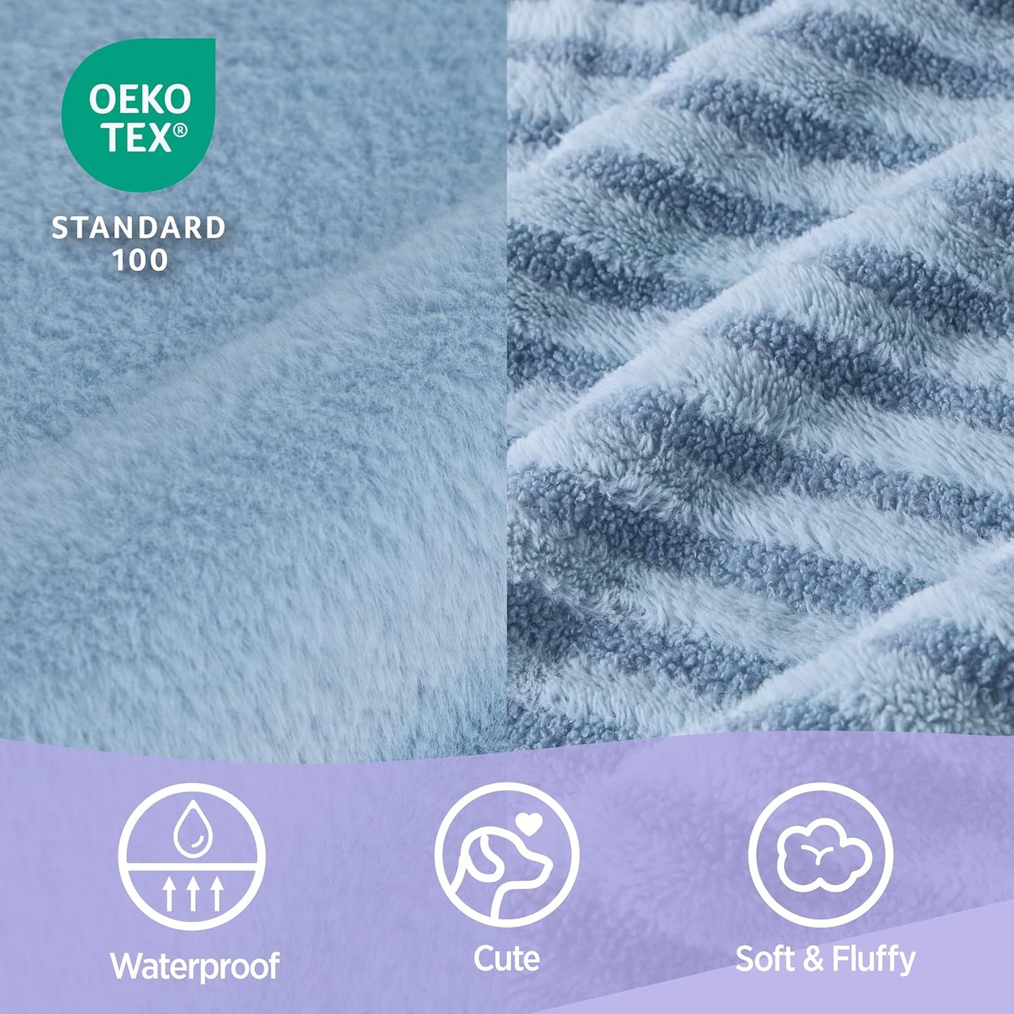 LE SURE Cute Dog Bed for Small Dogs, Orthopedic Waterproof Small Pet Beds with Sides, Non-Slip Bottom and Egg-Crate Foam Puppy Couch Sofa with Washable Removable Cover, Blue