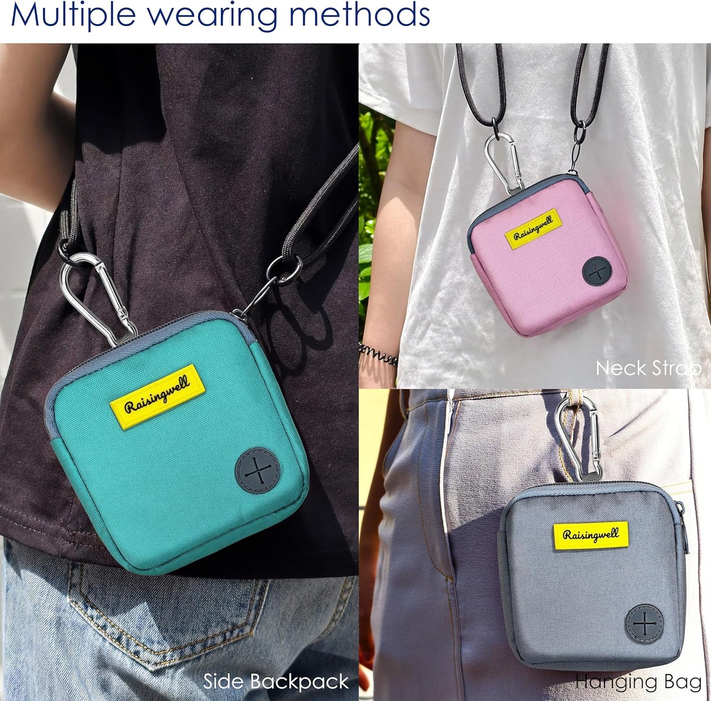 Dog Treat Pouch for Pet Walking and Training with Clicker Poop Bags Small Fanny Zipper Pack Holder for Puppy Snack Dispenser Kit for Leash and Outdoor Use (Pink)