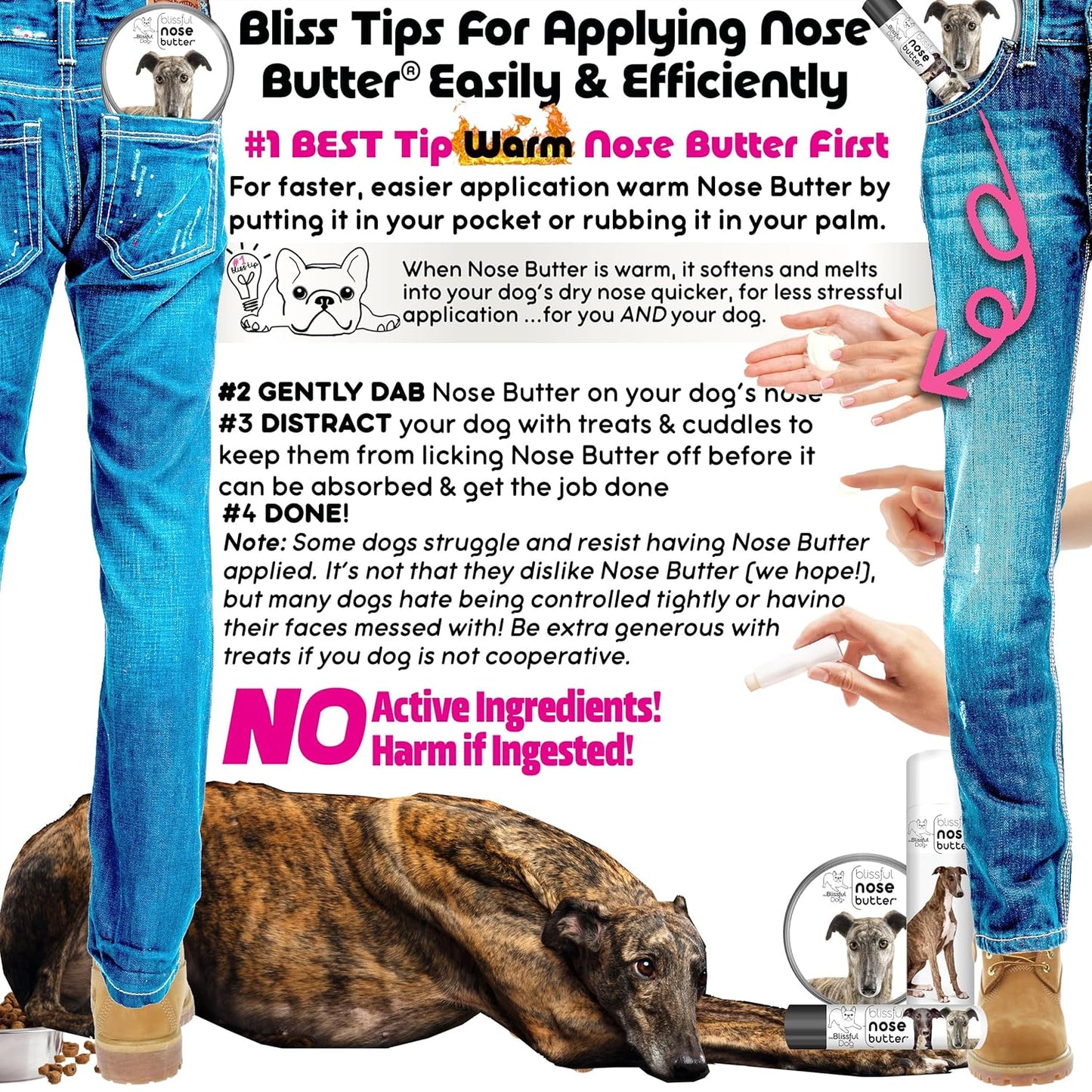 The Blissful Dog Greyhound Unscented Nose Butter - Dog Nose Butter, 0.15 Ounce