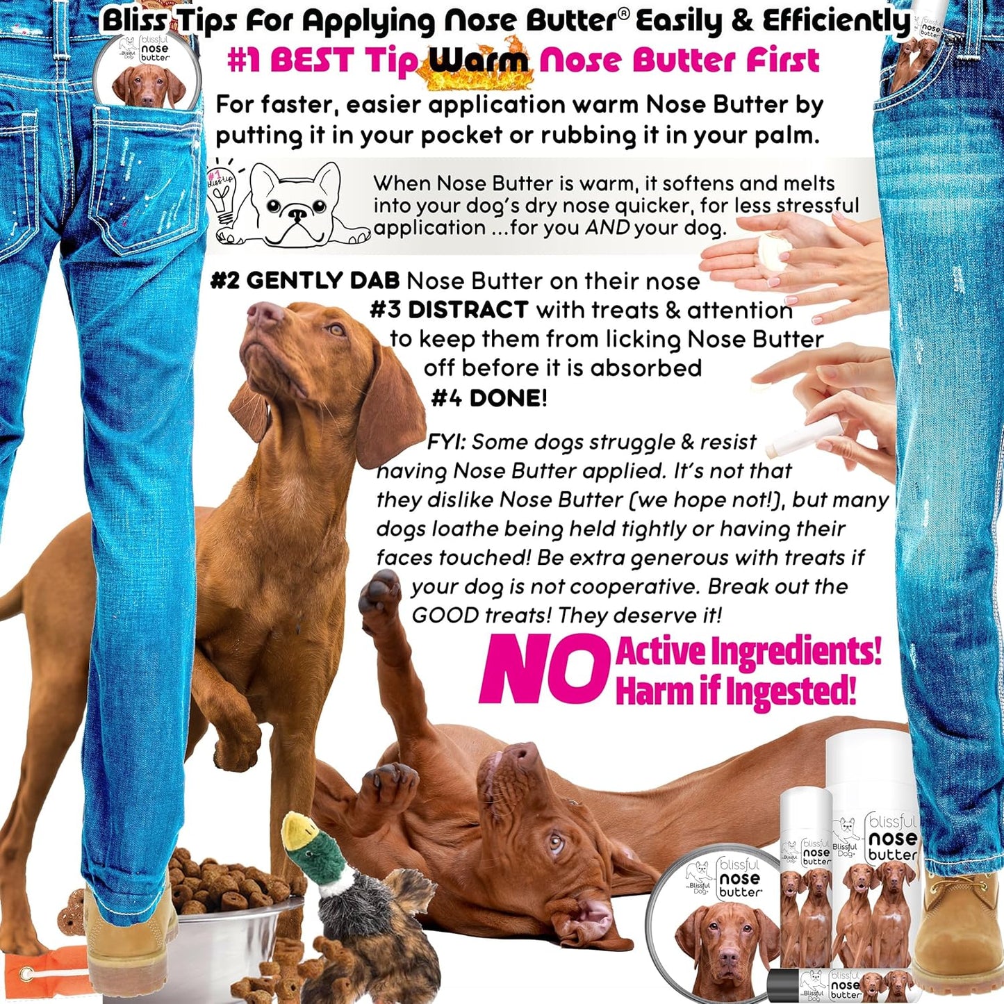 The Blissful Dog Vizsla Unscented Nose Butter - Dog Nose Butter, 8 Ounce